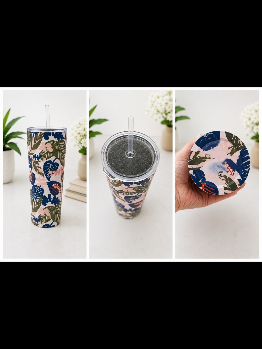 Room Essentials Tropical Floral Stainless Steel Insulated Tumbler